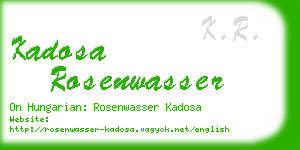 kadosa rosenwasser business card
